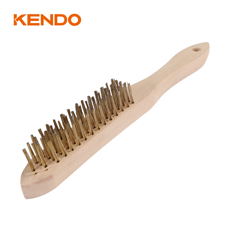 Wire Brush, Wooden Handle(copper plating steel)