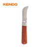 Curved Blade Stainless Steel Electricians' Knife With Wooden Handle