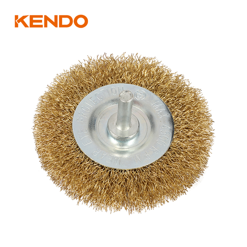 Mounted Wheel Brush, Crimped and Copperized Wire