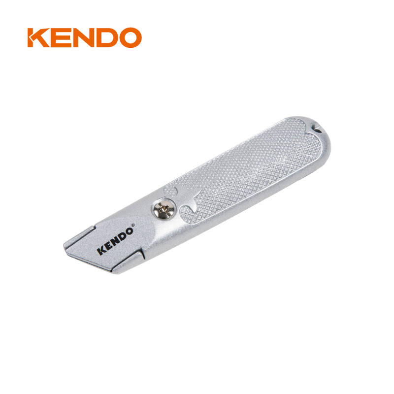 Zinc Alloy Body Tough Built Safety Utility Knife With Fixed Blade For Professional Cutting