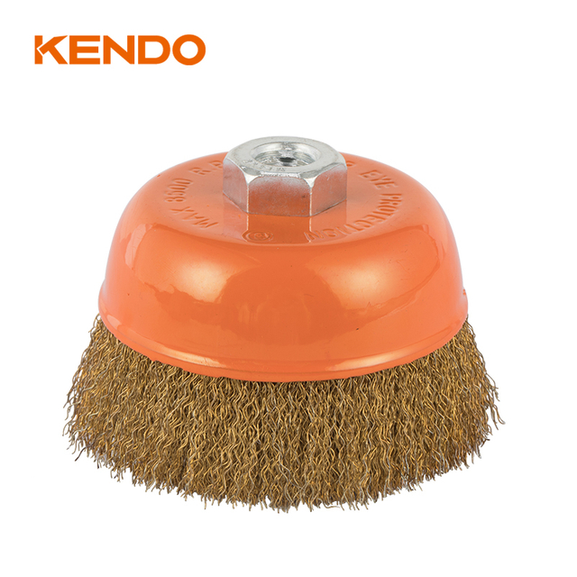 Cup Brush,Crimped and Copperized Wire