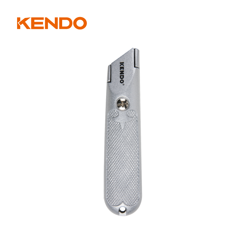 Zinc Alloy Body Tough Built Safety Utility Knife With Fixed Blade For Professional Cutting