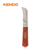 Curved Blade Stainless Steel Electricians' Knife With Wooden Handle