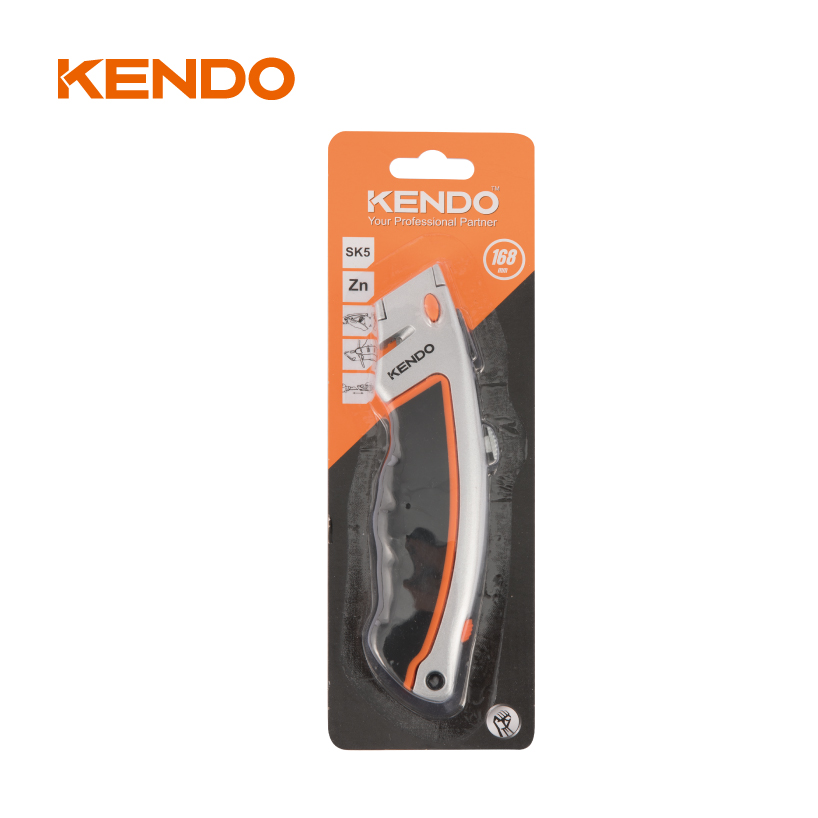 High End Heavy Duty Zinc Alloy Retractable Utility Knife With Spare Blades For Professional Cutting