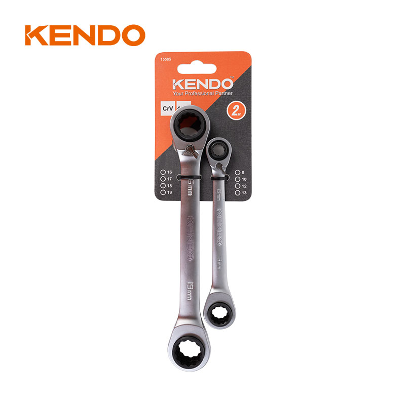 2pc 4-in-1 Ratchet Wrench Set