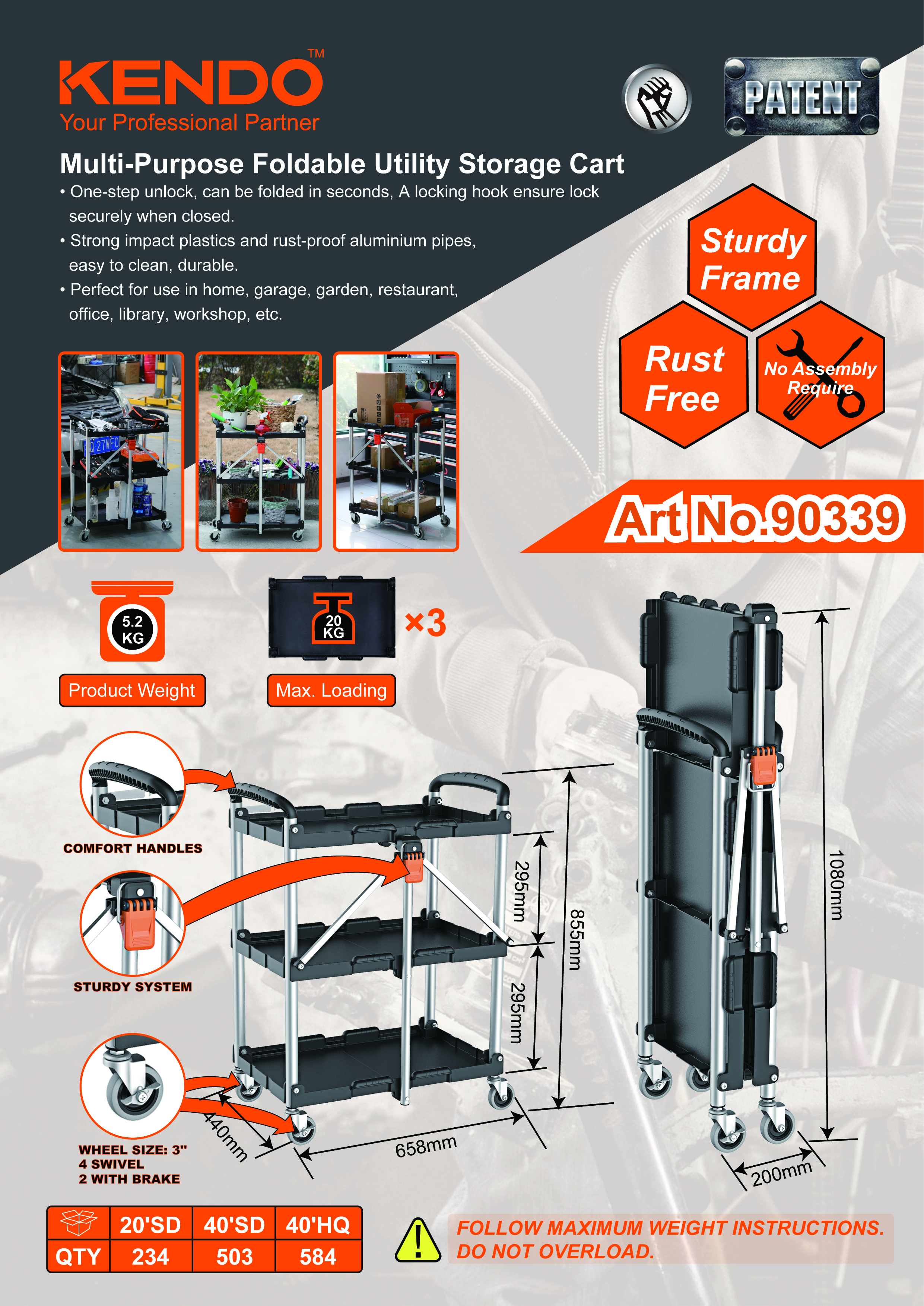 What are the advantages of the Foldable Utility Storage Cart?