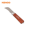 Curved Blade Stainless Steel Electricians' Knife With Wooden Handle