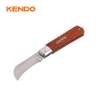 Curved Blade Stainless Steel Electricians' Knife With Wooden Handle