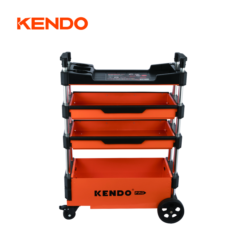 Big Capacity Stainless Steel Foldable Tool Trolley With Drawers