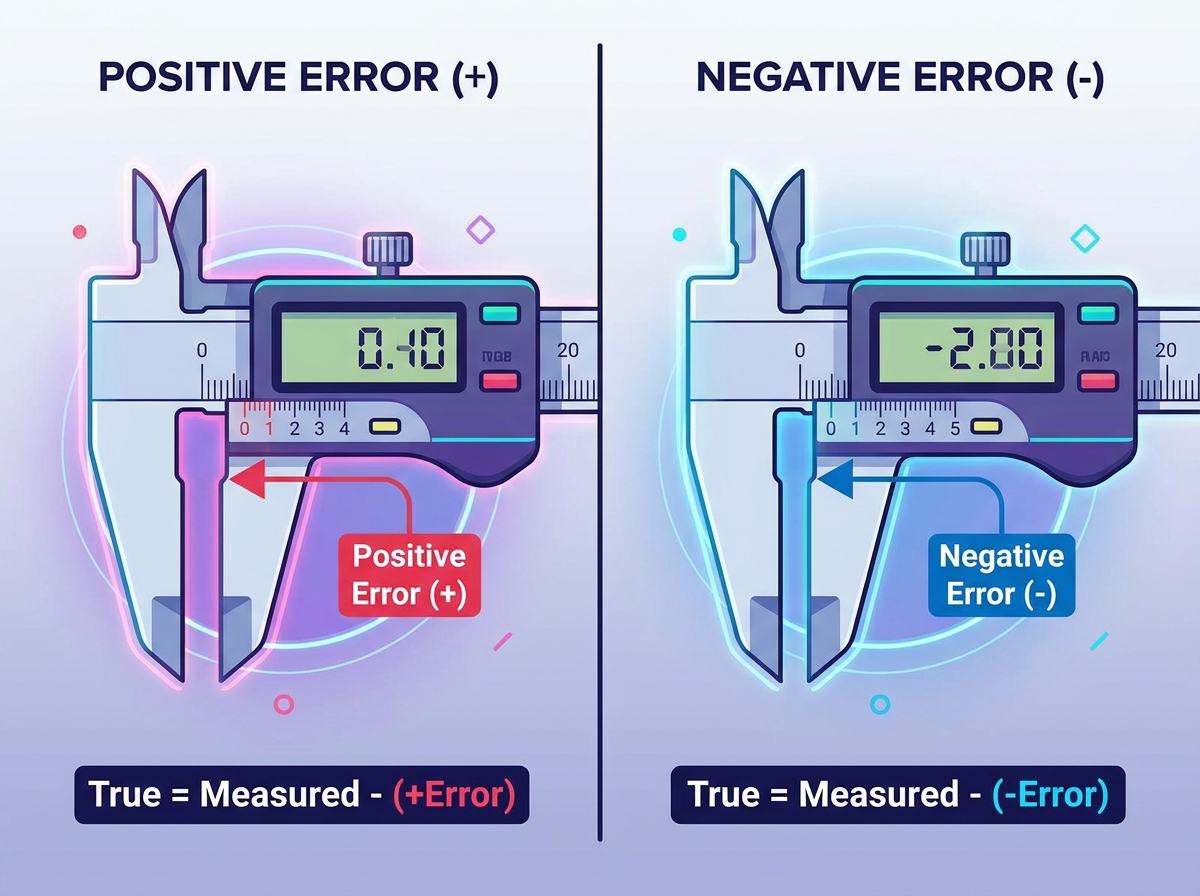 Vernier Caliper Zero Error Checking and Identification Process
