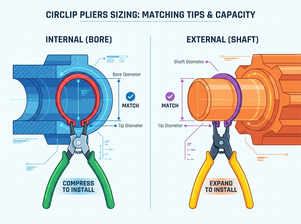 Circlip Pliers Size Selection Guide