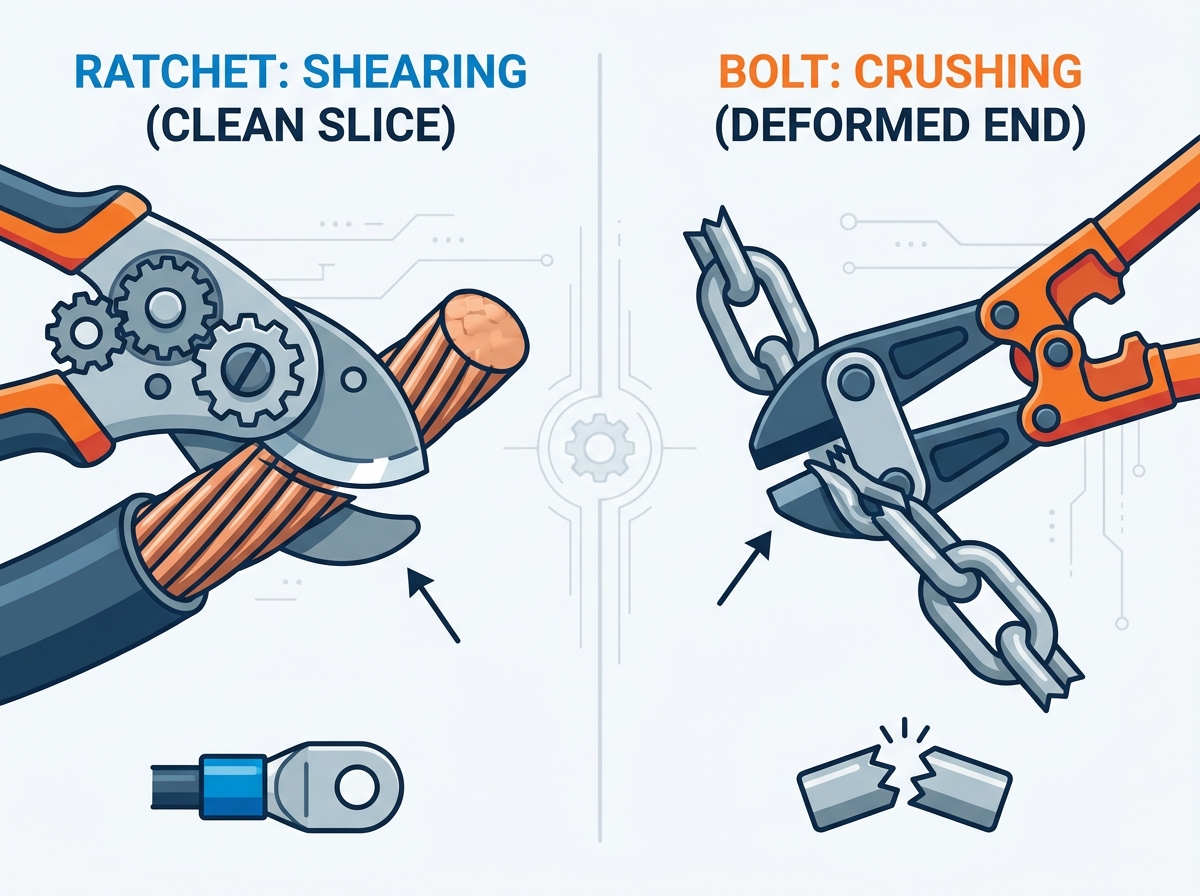 Ratchet Cable Cutter vs Bolt Cutter Comparison