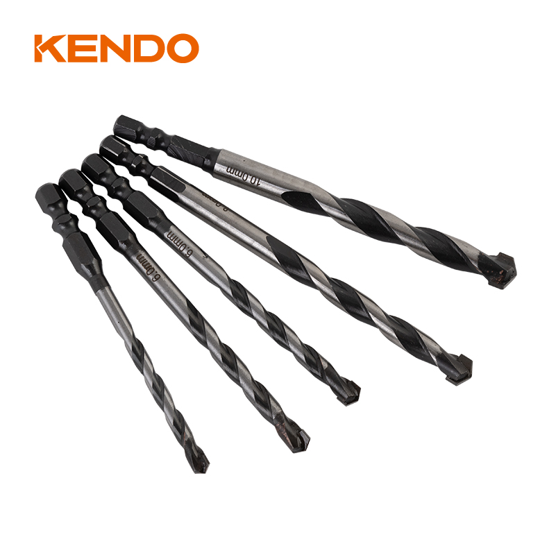 5pc Multi-purpose Drill Bit Set, White & Black Finish