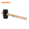 Rubber Mallet, Black,Wooden Handle